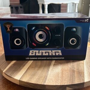 LED Portable Speaker with Subwoofer - Black